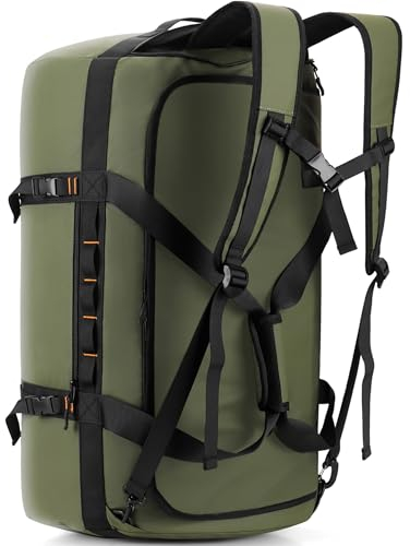 Hulongo 40 l/60 l/90 l, großer wasserdichter Seesack für Herren, für Reisen, strapazierfähig, Grün , 60L, Seesack