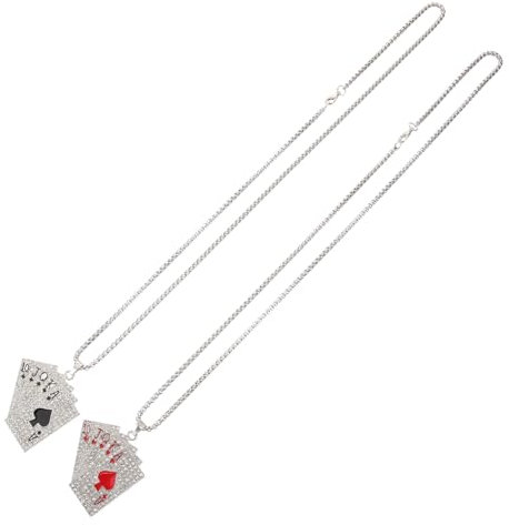 GALPADA 2st Halskette Mit Spielkarten Spielkarten-halskette Männliche Halskette Kartenhalskette Für Frauen Frauenhalskette Mädchen Halskette Halsketten Ästhetisch Halsschmuck Stahl