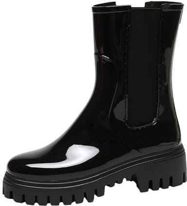 WKAYsIV Stivali-Pioggia-Uomo-Corti-Impermeabili Uomo Elegante Ricamato Stivali da Cowboy Occidentale Tacco a Punta Antiscivolo metà Polpaccio Stivaletti Pioggia Bimbo 41 35.99