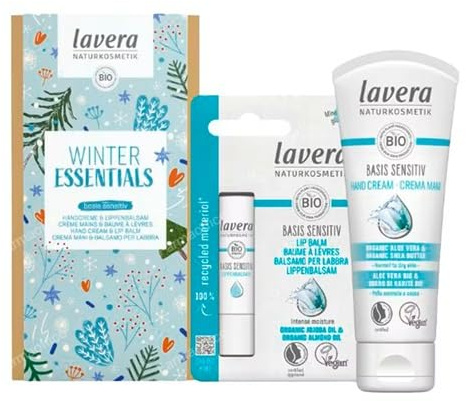 lavera Geschenkset - Winter Essentials - Handcreme & Lippenbalsam - Naturkosmetik - vegan