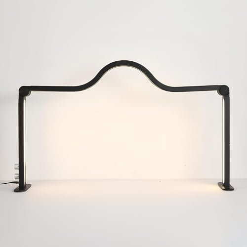 Lampada da Tavolo per Unghie, Lampada da Tavolo per Unghie, Luce per Unghie a Mezzaluna Dimmerabile 3000-6000K, Luce per Ciglia, Luce a Mezzaluna con Supporto per Telefono per Tecnologia Delle Ciglia,