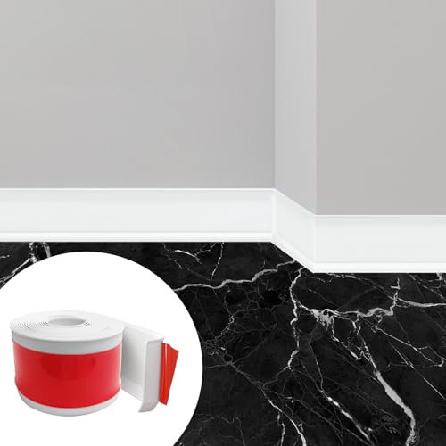 Zócalo blando autoadhesivo de PVC, color blanco, 10 cm x 10 m, zócalos autoadhesivos para cocina, zócalos decorativos flexibles para cocina, baño y salón