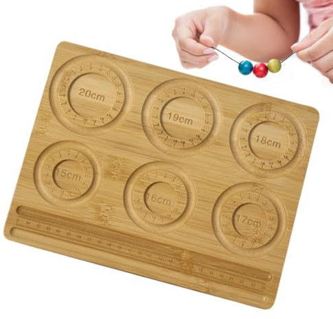 Holzperlenbrett, Armbandperlenbrett, Holzperlentablett – Holzschmuck-Designbrett, mit Maßen und Graduierungen zur Herstellung