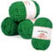 Aeelike 200g(4x50g) Polyacryl Amigurumi Wolle Set, 5Ply Häkelwolle Baumwolle zum Häkeln, Langlebige Strickwolle, Bunte Häkelgarn Cotton Yarn, Weihnachtsgrün