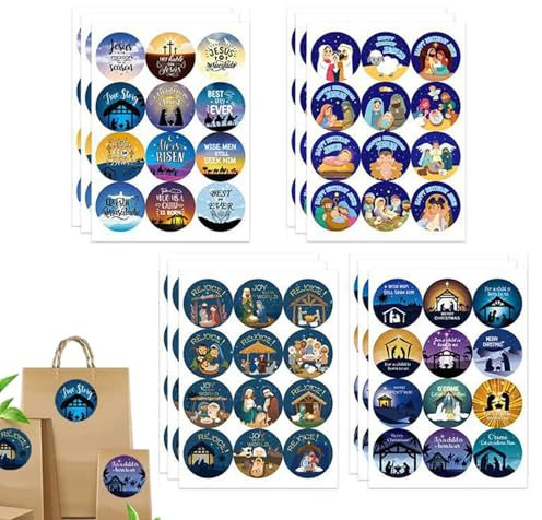 Szene Aufkleber Weihnachten - Krippe Aufkleber | Aufkleber Weihnachten | Weihnachten Fenster Clings Dekorative Weihnachten Glas Decals | Selbstklebende Weihnachtsaufkleber für Wohnzimmer,