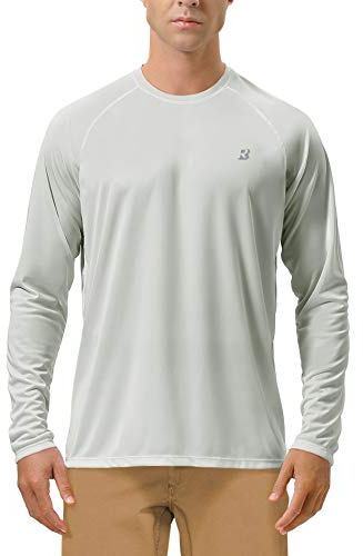 Roadbox Herren UV-Schutz Shirt, UPF 50+ Rashguard T-Shirt, Schnelltrocknend Leicht Langarmshirt für Surfen Angeln Wandern