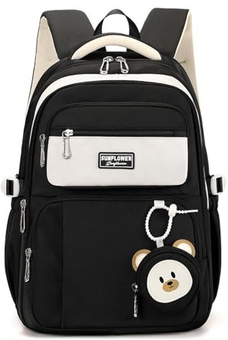 Ternbay Niedliche Mädchen Rucksack Schule Taschen für Middle School Studenten Teenager Buch Tasche Frauen Daypack Schwarz