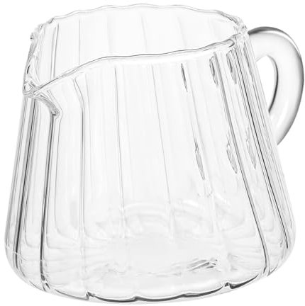 NAMOARLY High Borosilicate Glass Milk Jug Small Creamer Pitcher for Drinks Milk Frothing Glass