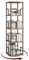 MAHANCRIS Bücherregal mit 4 Ebenen, Drehregal Regal mit Buchstützen, 30 x 30 x 127,5 cm, Standregal für Kleine Räume, Industrie-Design, für Wohnzimmer, Schlafzimmer, Braun und Schwarz ABKHR1501