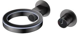 Billg Grifo Cascada Baño De Pared, Grifo Lavabo Empotrado, LED Mezclador Agua Fría Y Caliente, Ahorro De Agua | Instalación Fácil | Latón, ° Grifo Lavabo Monomando