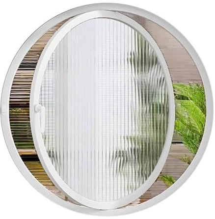 TWHZSAI Center Axis Rotating Round Porthole Window， Large Flush Mount Shed Windows， for Privacy and Light Control(Changhong Glass,100CM/39.4)
