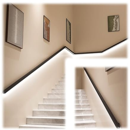 LED Staircase Handrail Lights, Motion Sensor Activated Safety Rail Lighting for Indoor Stairs, Villa Corridors, and Wall Support Bars