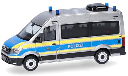 Herpa Truck model MAN TGE bus high roof Mobile Police Baden-Württemberg, miniature scale 1:87, collectible, Made in Germany, plastic