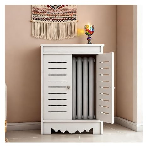 LIAKINGEN Decorative Radiator Cover Cabinet, Radiator Cover White Multiple Sizes For Living Room Bedroom Bathroom(50x80x25cm)