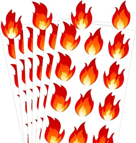 Fire Vinyl Stickers 1 inch Red Flame Stickers HOT Imprint Flame Labels or Teenager Adult Scrapbooking Art Craft Supplies 240pcs