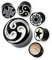 Fly Style 1 Stück Ohr-Plug Flesh Tunnel aus Knochen | natürlicher Ohr Piercing Schmuck | Motivauswahl, Grösse:6 mm, Modell Horn:Plug Weiße Sonne