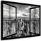 Julia-Art Leinwandbilder Skyline - New York Bilder - XXL Wandbild mit Keilrahmen - 120 mal 80 cm - Querformat 1 teilig Kunstdrucke Stadt NY City Statue, Brücke Fensterblick N-c-100-a-6