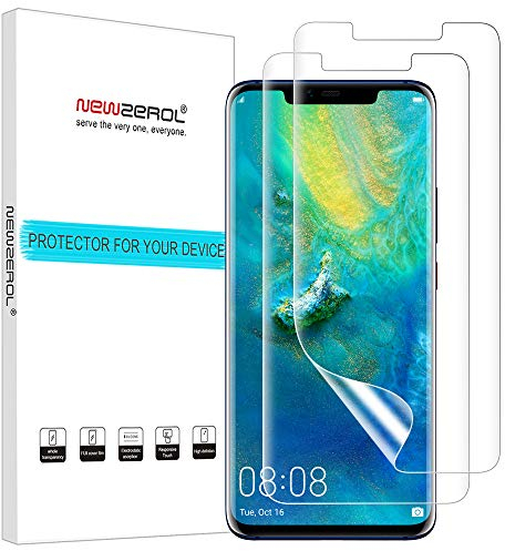 NEWZEROL [2 stück] Huawei Mate 20 RS/Huawei Mate 20 Pro Schutzfolie, Anti-Bubble TPU 3D Kante zu Kante [volle Abdeckung] Displayschutzfolie,kein Glas, Anti-Fingerabdruck-Schutzfolie