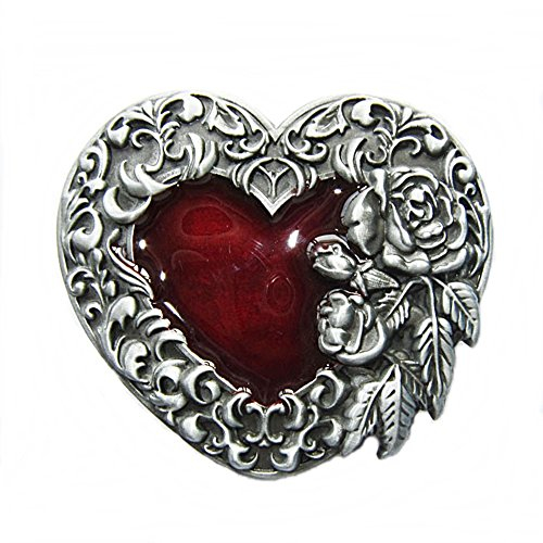 Gürtelschnalle Buckle Gürtelschliesse Western Rose Herz Country Line Dance