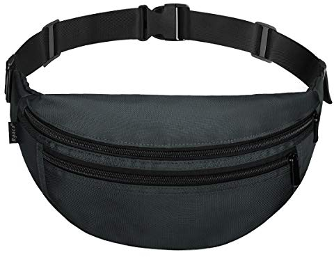RYACO Bauchtasche Gürteltasche für Damen und Herren, Hüfttasche Stylisch Handytasche Tasche Reise Wandern, Wasserdicht Hip Bag Laufgürtel für Running, Reise, Sport & Alle Outdoor Aktivitäten Grau