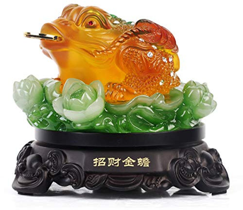 YeBon 360°Rotate Feng Shui Money Frog Chan Chu Statue Home Deocration for Wealth Luck