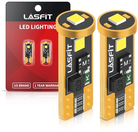 LASFIT 194 LED Bulb for License Plate Bulb White Bright,T10 168 LED Bulbs Canbus Error Free, 400LM 6000K 192 2825 W5W for Dome Map Trunk Cargo Lights (2-Pack)