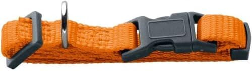 Halsung London Vario Basic Farbe orange, Größe XXS-XS/2 | Nylon Hundehalsband, Sicherheitsverschluss mit Verriegelung, reißfest, pflegeleicht, Farbe: orange, Größe: XXS-XS/2