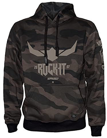 ROCK-IT Apparel Sweat à Capuche pour Hommes Sweat à Capuche Hoody Streetstyle Urbain Hoodie Pullover Tailles S-5XL - RI1054 Couleur Dark Camouflage 4XL
