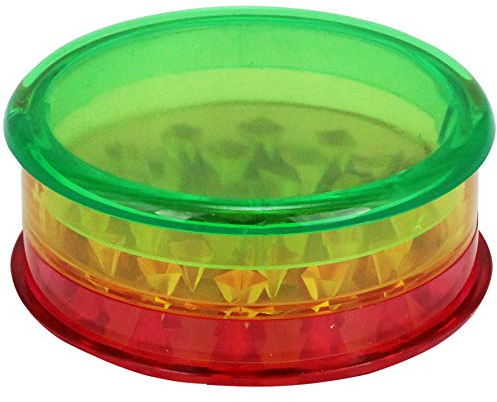Grinder de Plástico, Molinillo de Especias, 3 piezas, Transparente, Color Blanca, 62 mm x 27mm.