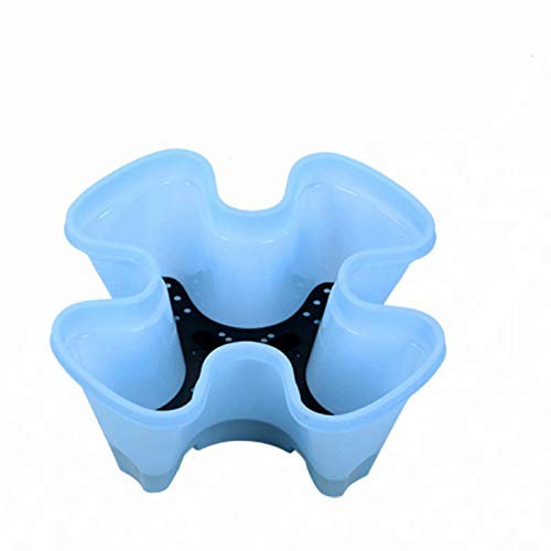 Pot de fleurs vertical empilable pour herbes et fraises avec soucoupe, bleu