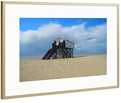 artboxONE Poster mit Rahmen Gold 60x40 cm Holzhaus auf Stelzen von Theo - gerahmtes Poster