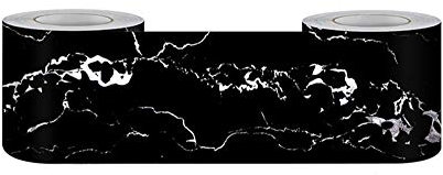 Bordo per Carta da Parati Marmo nero Adesivi Murali Autoadesivi Da Battiscopa ​Pvc adesivo per carta Confini per Cucina Bagno Camera Letto Decor Parete 5cm X 500cm