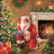 Auswahl Motiv - 20 Servietten/Napkins - ca. 33 x 33 cm 3-lagig - Santa's heimlicher Besuch Weihnachtsmann Kamin Tannenbaum - Tisch-Deko Basteln Serviettentechnik