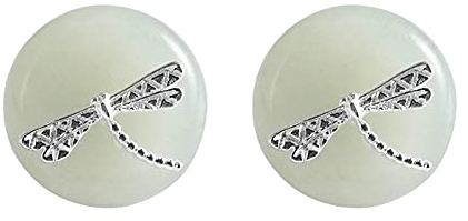 LOKILOKI 925 Sterling Silber Runde Jade Libelle Ohrstecker Für Frauen Chinesischen Klassischen Stil Handgefertigten Luxus Schmuck