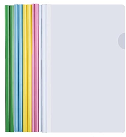 10pcs Dossier Coulissante Transparent, Couvertures Rapport Claires, A4 Couverture de Rapports, Plastique Dossier de Fichiers avec Barre Coulissante Pour Classification Documents Bureau Scolaire