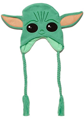 Star Wars Wintermütze Mandalorianischer Charakter Grogu The Child 3D Herren Novelty Laplander Quaste Hat - (Grün)