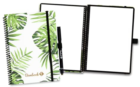 BAMBOOK Tropical Notizbuch - A5 - Blanko, Wiederverwendbares Notizbuch, Notizblock, Reusable Notebook