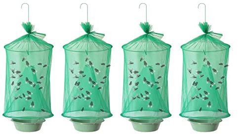 Yajimsa Piège À Mouches Suspendu Pliable, Piège À Ranch Extérieur, Pièges À Pâturage Réutilisables avec Plateau À Appâts Attrape-Mouches pour Fermes, Verger, Écurie, Cour, Jardin