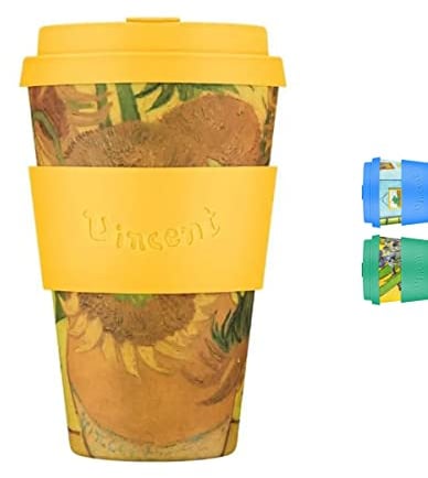 Van Gogh 400ml (14oz) Gobelet Réutilisable – À Base de Plantes, Sans BPA, Léger, Compatible Lave-Vaisselle & Micro-ondes – Sunflowers