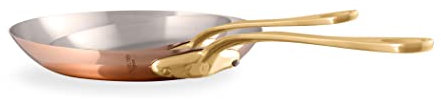 Mauviel M'200 B 2mm Polished Copper & Stainless Steel 2-Piece Frying Pan Set With Bronze Handles, Made In France
