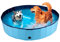 maxxpro Piscina para Perros, 160 x 30 cm, Razas de Perros Grandes, Plegable, Base Antideslizante, con válvula de Drenaje, Color Azul