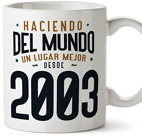 MUGFFINS Tazas 2003 Cumpleaños - En Español - Haciendo del Mundo un Lugar Mejor - 11 oz / 330 ml - Regalo original y divertido