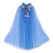 Proumhang Prinzessin Cape für Mädchen,Bunte Prinzessin Umhang,Sparkling Pailletten Tüll Prinzessin Fancy Dress,Halloween Karneval Geburtstag Thema Umhang für 3-8 Jahre alte Mädchen Dunkelblau L