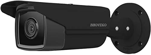 INKOVIDEO V-820-MB 4K 8 MP Netzwerk PoE Überwachungskamera (schwarz) mit Nachtsicht bis zu 30 m, Wasser- und staubdicht IP67