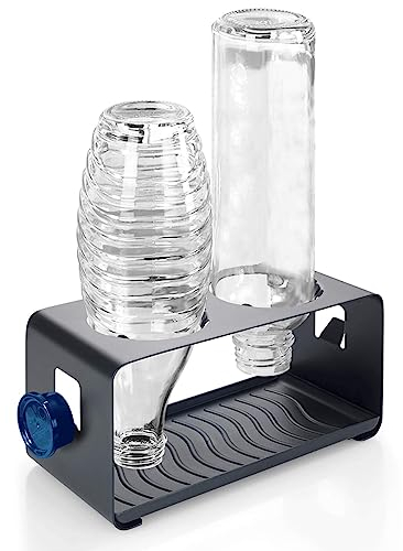 Maximex Universal Flaschenhalter Duo, rutschfestes Flaschenabtropfgestell mit Kratzschutz & Deckelhalter, sicheres Abtropfgestell für gängige Flaschen, kürzere Trocknungszeit durch Luftzirkulation