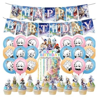 4-teiliges Set Genshin Impact Geburtstag Party Geschirr Dekoration Party Supplies