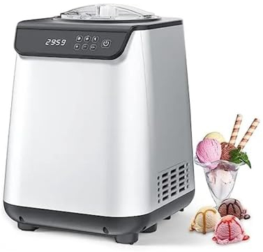 WAOCEO ice cream machine Fully Automatic Ice Cream Maker with Built-in Compressor,Fruit Yogurt Machine Pre-freezing is No Needed,Removable Ice Cream Bowl