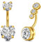 FECTAS 2stk Bauchnabelpiercing Gold 10mm Chirurgenstahl Bauchpiercing Piercing Bauchnabel Schmuck Herz
