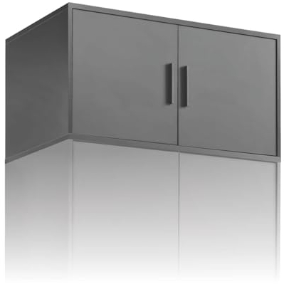 mokebo Schrankaufsatz 'Der Hochstapler' Kleiderschrankaufsatz Schwarz für extra Stauraum und Höhe, kombinierbar mit Kleiderschrank o. Garderobenschrank 'Der Grenzenlose' 90cm Breite, 90x47x58 (BxHxT)