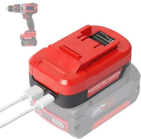 QUPERR BS18EIN Convertisseur de Batterie pour Bosch 18V, pour Einhell 18V Outils électriques sans Fil, Adaptateur de Batterie USB avec Port de Charge USB/Type-C (Adaptateur Seulement)